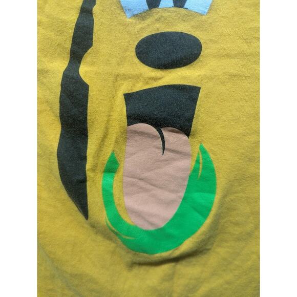 Youth XL Yellow Pluto Dog Shirt DISNEY “What up dog” Pluto Mickey Mouse - Picture 9 of 10